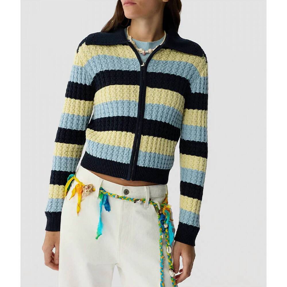 NEW GUEST IN RESIDENCE kirby knit jacket in clear sky combo